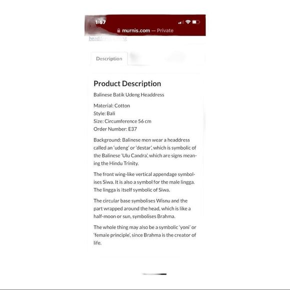 ORIGINAL BALINESE BATIK HEADDRESS - Picture 8 of 8